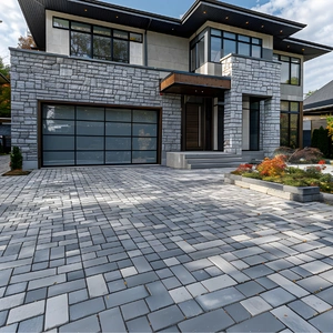 Elegant paver driveway increasing curb appeal