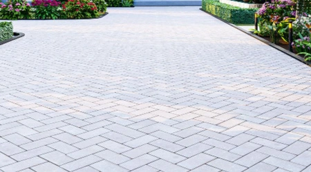 Custom paver driveway design in Dallas
