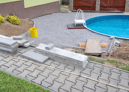 Pool deck paver installation in Dallas