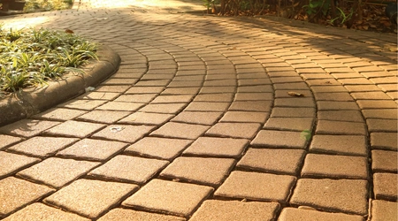 Residential pathway paver installation in Dallas